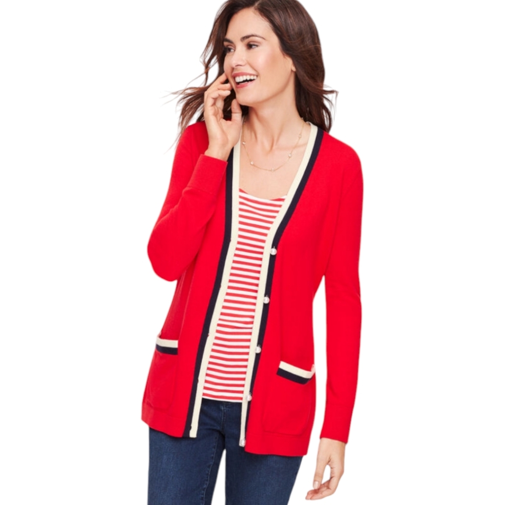 Talbots Red Super soft Tipped Cardigan size 1X